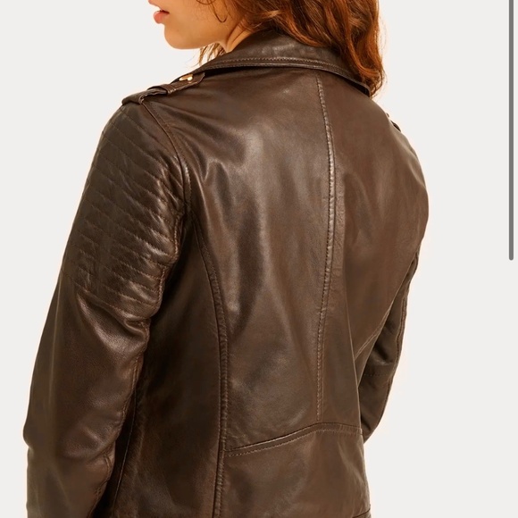 Brown Leather Jacket, Size Small, ROCKANDBLUE - Picture 7 of 7